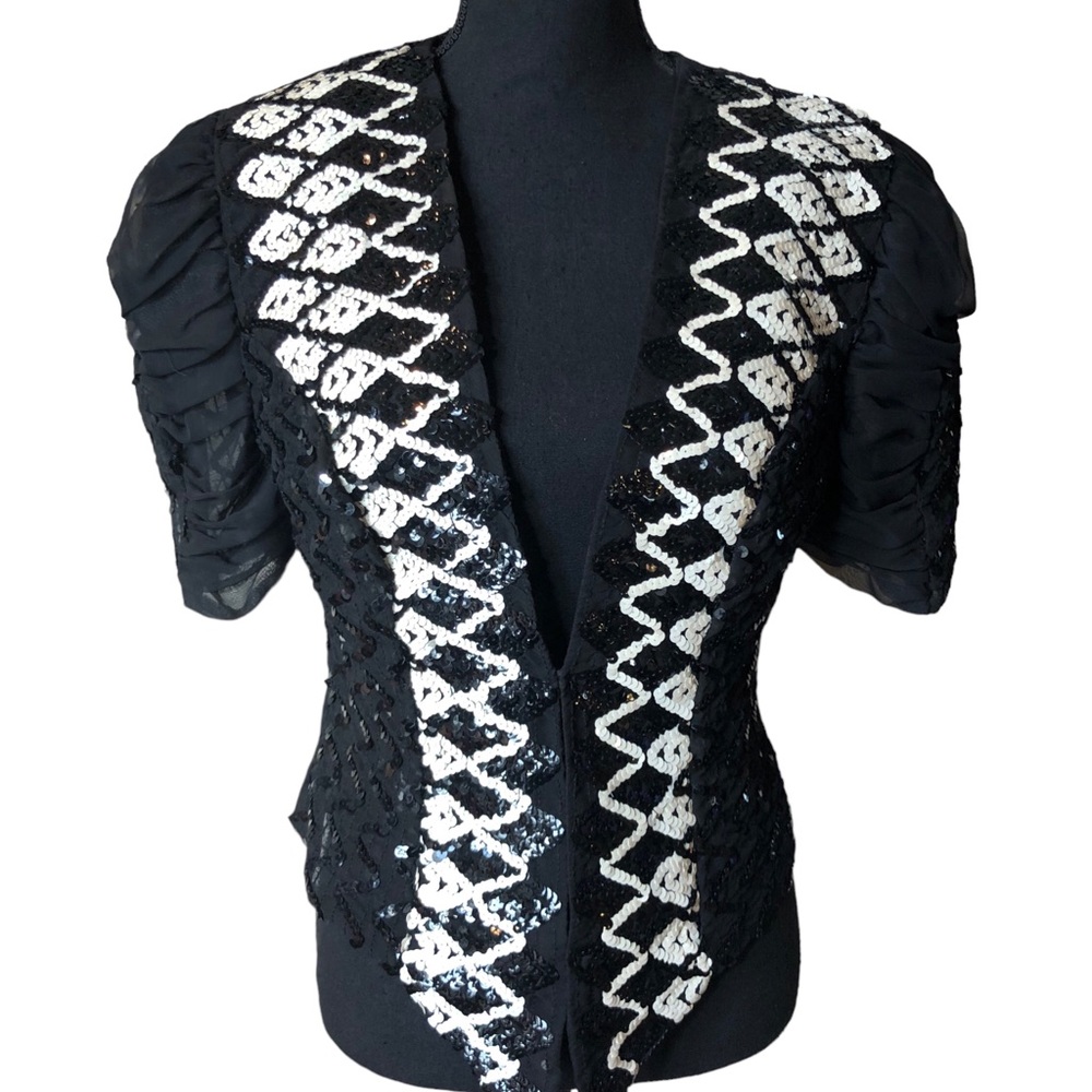 VTG E.D. Evenings by Nancy Bracoloni Evening Sequin Blouse